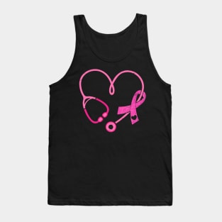 Pink Stethoscope Nurse Medical Breast Cancer Awareness Tank Top